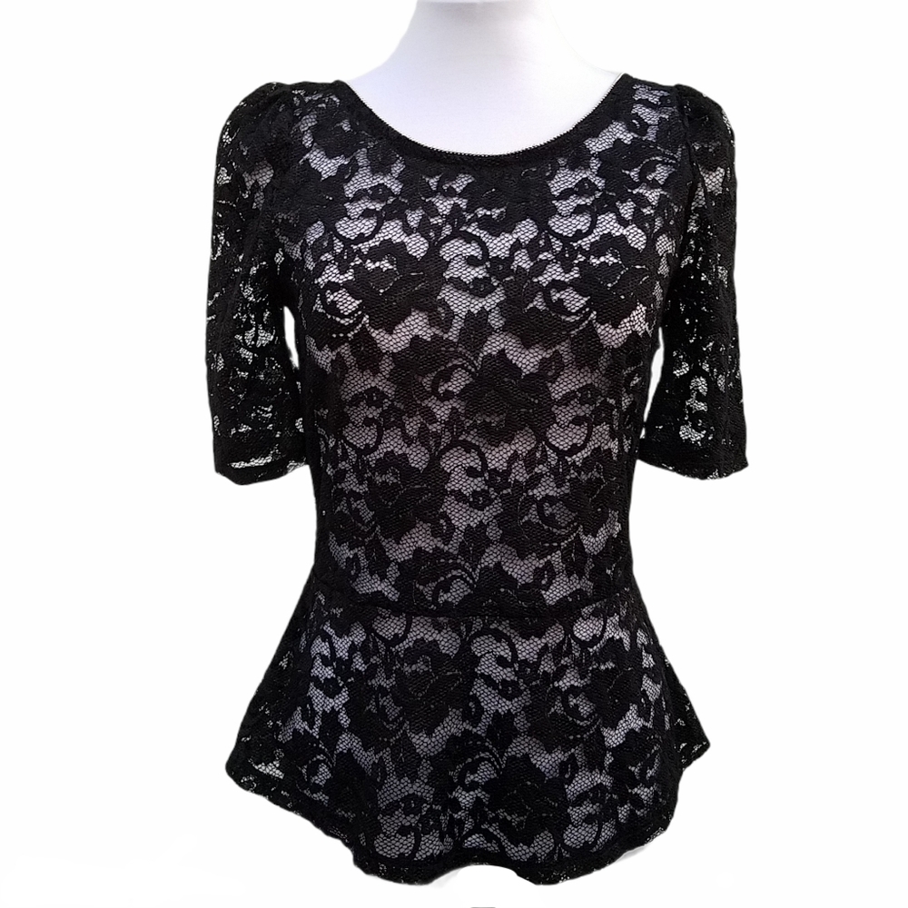 WHBM Lace Peplum Top